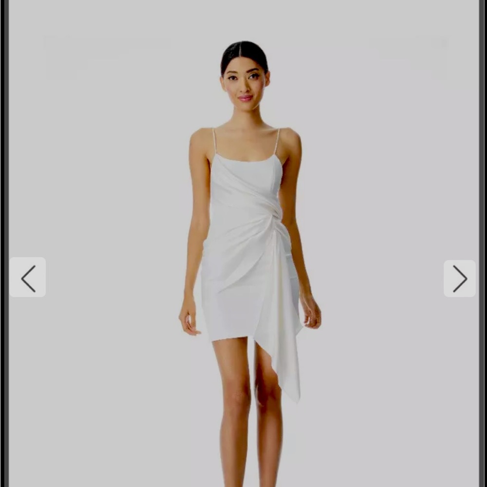 Alice + Olivia White Satin mini dress